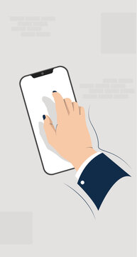 Design Template: Hand Touching Mobile Screen for motion graphics