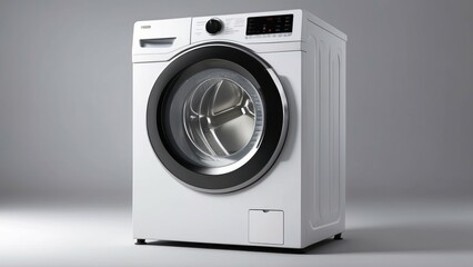 Washing machine against a gray background with copy space for text or label