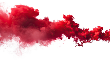 Red smoke on a transparent background