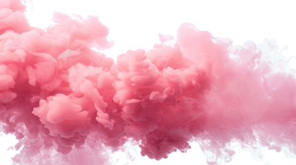 Red smoke on a transparent background
