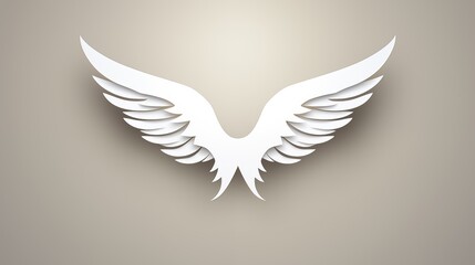 Obraz premium White Abstract Angel Wings Design on a Smooth Gradient Background
