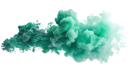 Green smoke on a transparent background