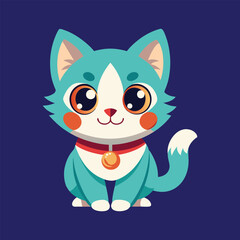 cute cat design vector art illustration 