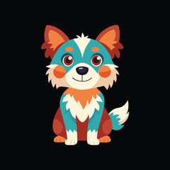 a cute dog design vector art illustration 