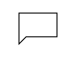 ミニマルな長方形吹き出しA：カクカク下左黒線