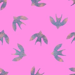 Ethnic birds seamless Ukraine pattern for wrapping paper and fabrics and linens