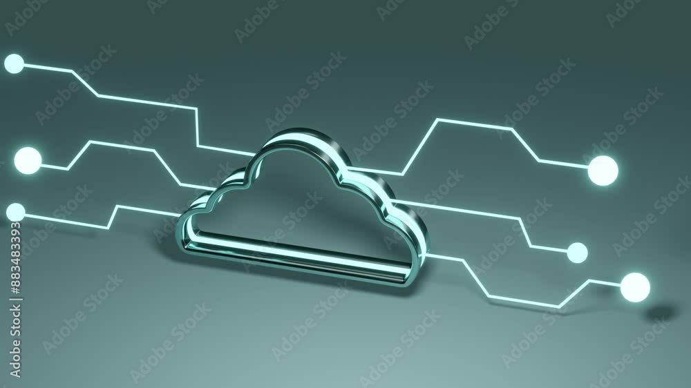 Poster Cloud data storage. Minimal modern seamless motion design. Abstract loop animation