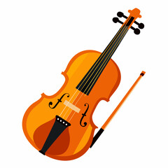 violin vector art is colorful art isolated on a white background  © ProshantaChakrabarty
