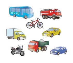 set of transport icons