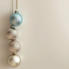 Christbaumkugeln weihnachtliche Dekoration mit weissem Hintergrund platz für Schrift