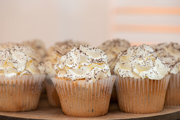Amazing Vanilla cupcakes with vanilla icing and chocolate sprinkles