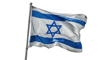 Israeli flag on a transparent background