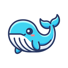 cute whale icon character
