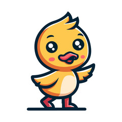 cute duck icon character