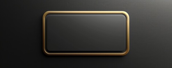 Elegant blank card with rounded corners and gold border on black background