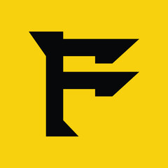 vector logo design silhouette of letter F