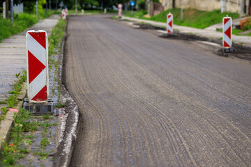 reconstruction of roads with a milling machine and traffic markings © losonsky