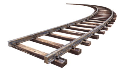 Train tracks on a transparent background