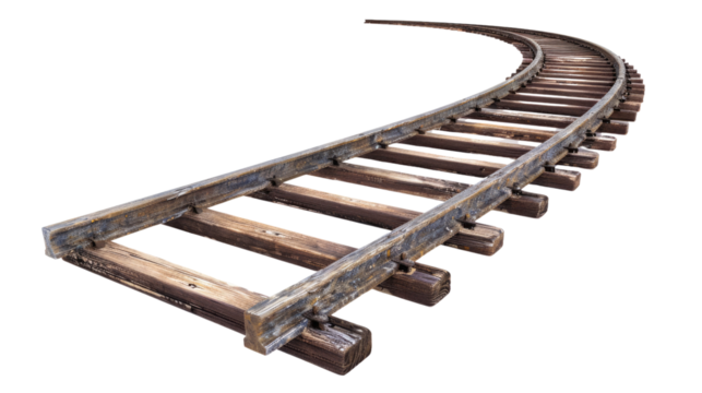 Train tracks on a transparent background