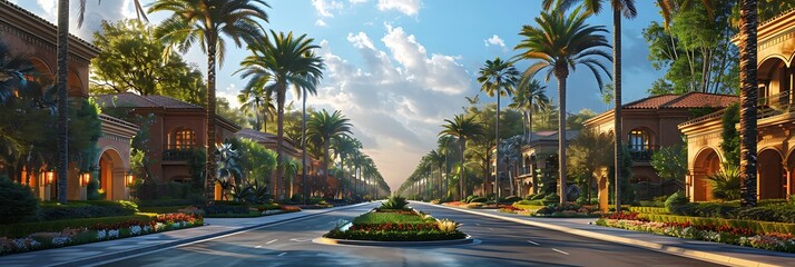 Naklejka premium Real estate visual depiction of a Gated Community emphasizing security features and community appeal