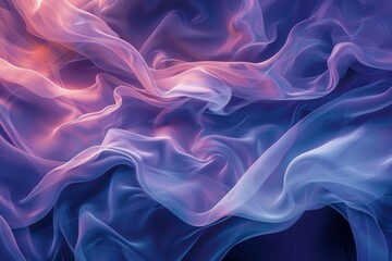 Fototapeta premium Close-up of flowing fluid abstract shapes in vibrant purple and pink colors
