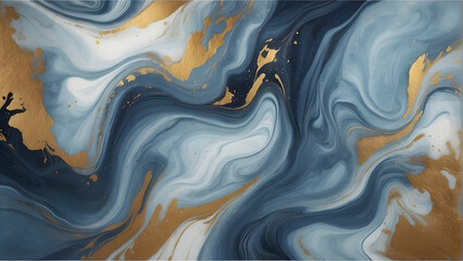 Abstract swirl of blue and gold colors