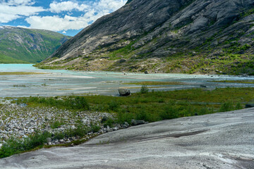 The delta of the Nigardsbreen Glacier in Sogn og Fjordane, Western Norway, of July 2024.