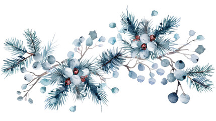 winter garland on a transparent background