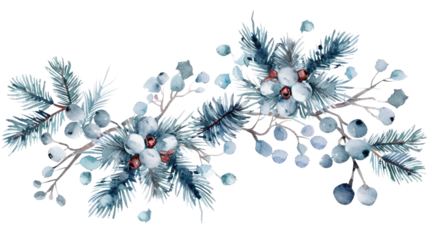 winter garland on a transparent background