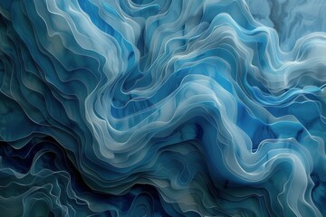 Fototapeta premium Abstract Blue And Gold Swirls Digital Art