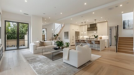 Real estate showcasing Minimalist Design home with clean lines neutral colors open spaces and simple yet functional furnishings