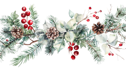 winter garland on a transparent background