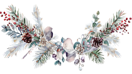 winter garland on a transparent background