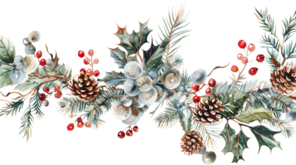 winter garland on a transparent background