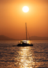 Sunset in ionian sea Greece 