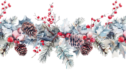 winter garland on a transparent background