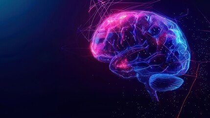 Abstract concept of psychology illustrated with a minimalist design, featuring a single brain 