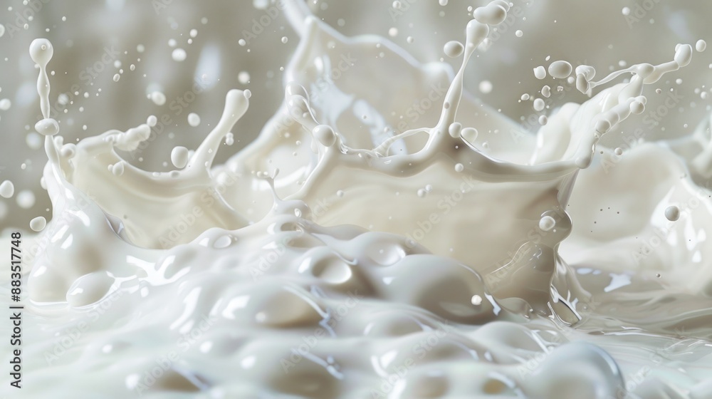 Poster A simple image showing a splash of milk on a white surface