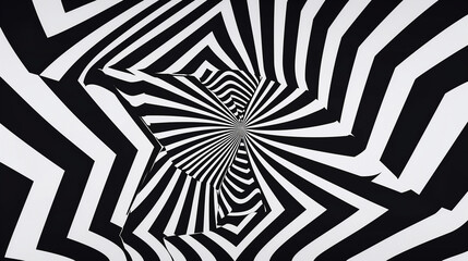 Obraz premium A spiral of black and white stripes