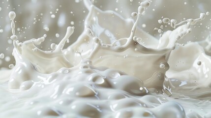 A simple image showing a splash of milk on a white surface