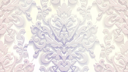 Obraz premium A white and pink floral patterned fabric with a lot of detail
