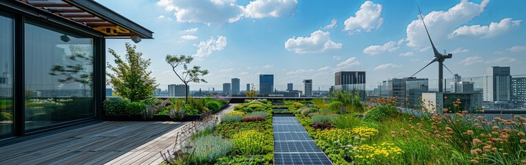Urban Rooftop Garden Blends Nature with Technology