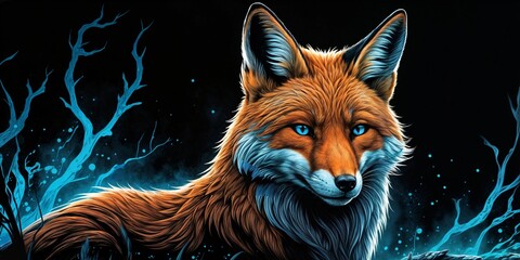 the portrait of red fox 