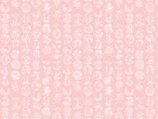 シンプル円形花札の壁紙用イラスト