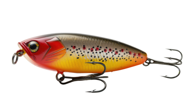 Fishing lures on a transparent background