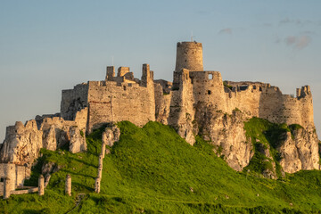 Historic Spis castle at sunrise, Unesco World Heritage Site, Slovakia