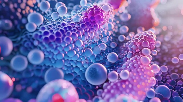 Intestinal villi with specialized cells such as goblet cells involved in the production of .