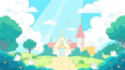 Fototapeta premium Baptism background with space for text 