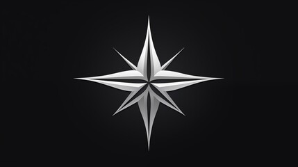 Obraz premium A Stylized Compass Rose with Sharp Angles and Metallic Shine
