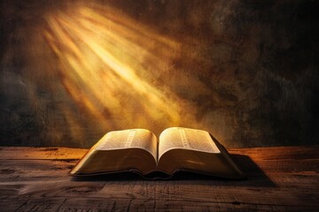 An open book sitting on a wooden table, perfect for education or literature-related contexts